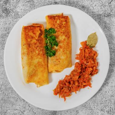 Stewed Cabbage Crepe Rolls