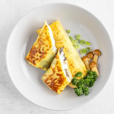Chicken & Cheese & Mushroom Crepe Rolls