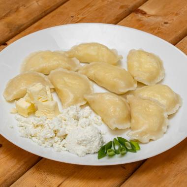 Varenyky (Pierogi) with Salted Cottage Cheese