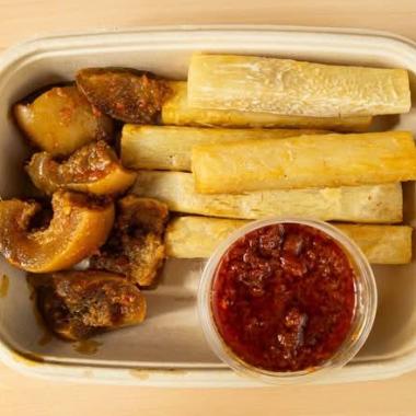 Spicy Ponmo + side