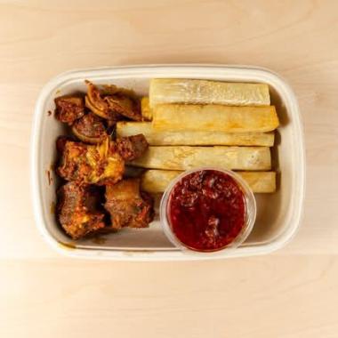 Spicy Goat Meat + side