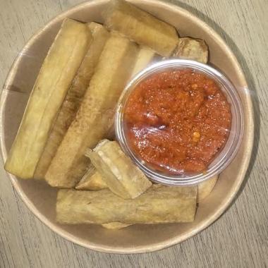 Yam Fries with Pepper sauce