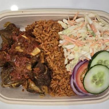 Peppered Lamb (Ram) Meat + side