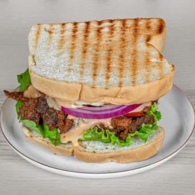 Egg and Steak Sandwich