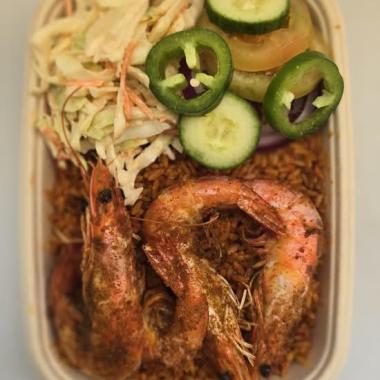 Shrimp Suya and Side