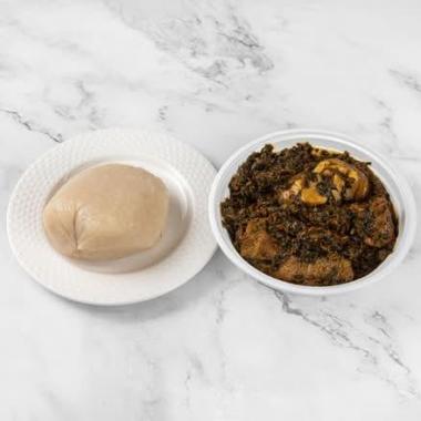 Vegetable Soup with Garri / Pounded Yam / Semo