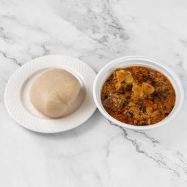 Egusi Soup with Garri / Pounded Yam